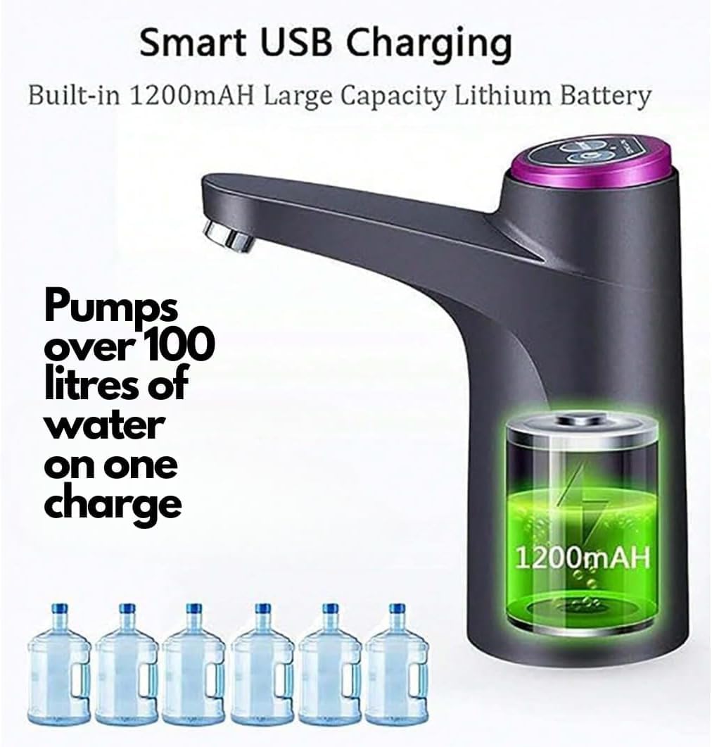 SKY-TOUCH Water Dispenser Pump with USB Charging, Portable Drinking Water Pump for Standard 3-5 Gallon Bottles, Home & Office Use, Camping Essentials