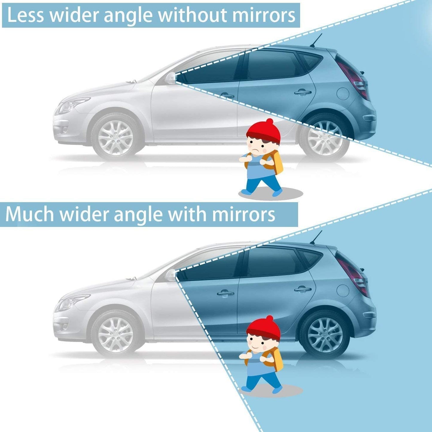 SKY-TOUCH 2 Pack Car Blind Spot Mirror Small Round Convex Adjustable 360¡ã Rotation Wide Angle Rear View Mirror for All Vehicles Universal Car Tuning Sticker Design