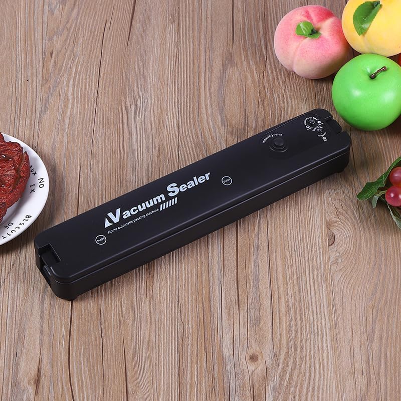 SKY-TOUCH Vacuum Sealer Machine : Automatic Food Saver Vacuum Sealer Machine with Powerful Suction One-Touch Safe Operation Easy to Clean for Meat Vegetable Nuts Fruits (Black 37 * 7CM)