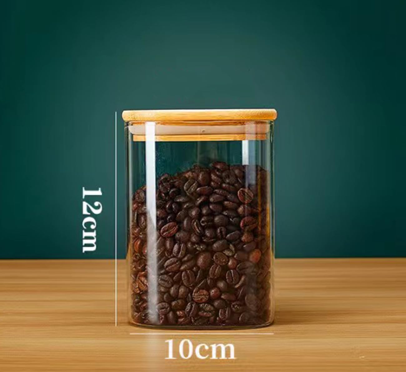 SKY-TOUCH Airtight Glass Jars with Bamboo Lids, Storage Jars with Labels, Airtight Food Containers, Clear Glass Bulk Food Canister for Food, Coffee, Spice, Sugar, Herb, Cookie, Tea