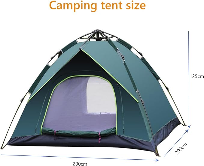 SKY-TOUCH Outdoor Camping Tent 3-4 Persons with Aluminium Mat, Automatic Pop Up Outdoor Beach Tent with Carrying Bag, Waterproof Tents for Hiking, Camping, Hiking,Traveling