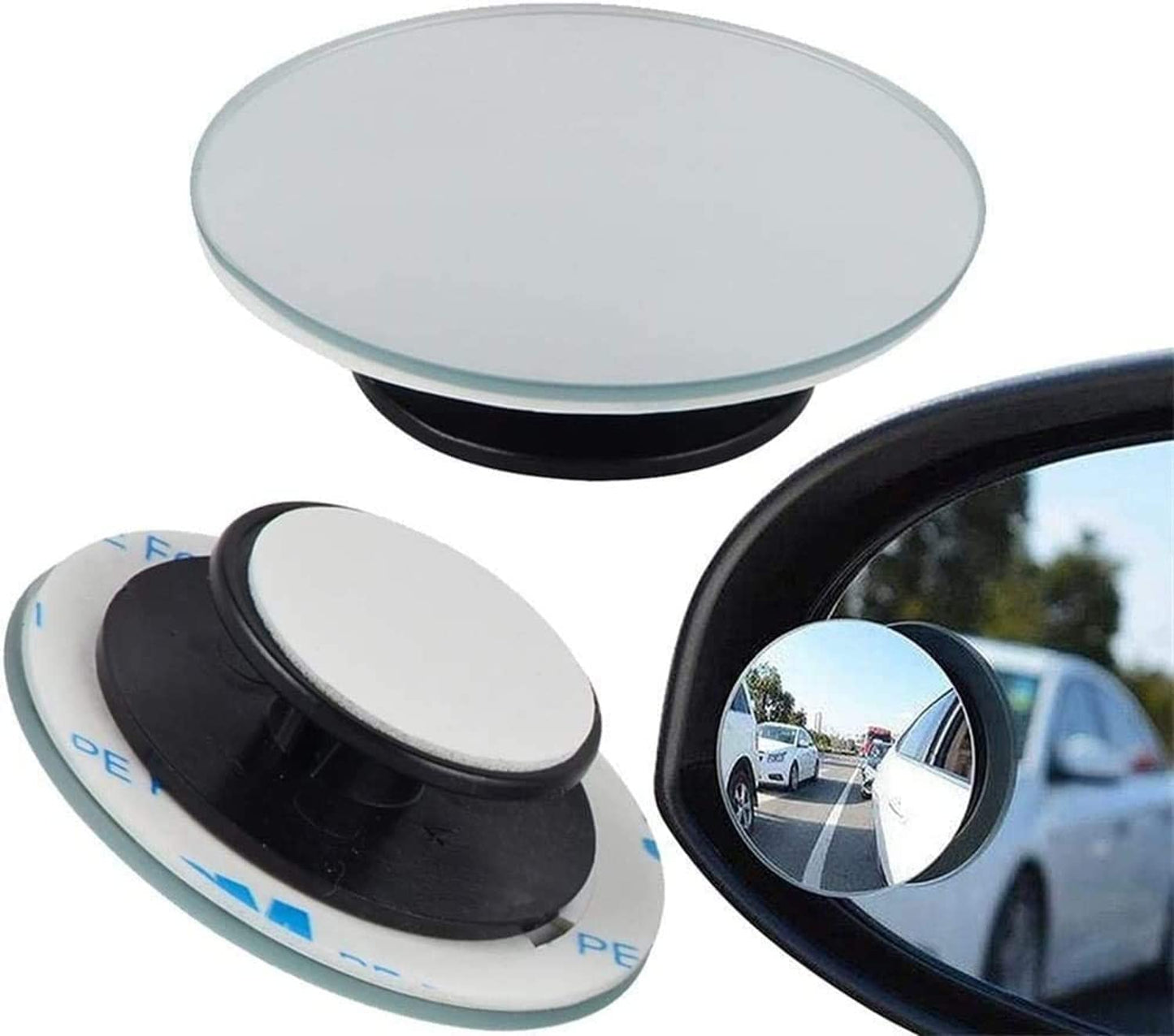 SKY-TOUCH 2 Pack Car Blind Spot Mirror Small Round Convex Adjustable 360¡ã Rotation Wide Angle Rear View Mirror for All Vehicles Universal Car Tuning Sticker Design