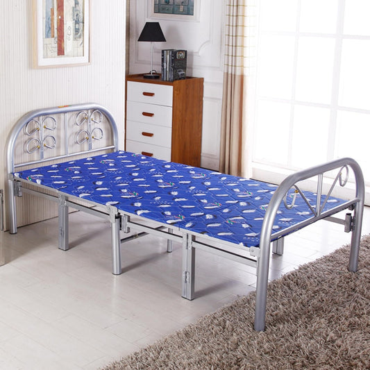 SKY-TOUCH Folding Bed 190x 90cm, Folding Single Bed Heavy Duty Steel Metal Platform Bed Frame with Tool Free Setup,Blue