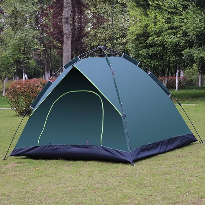 SKY-TOUCH Outdoor Camping Tent 3-4 Persons with Aluminium Mat, Automatic Pop Up Outdoor Beach Tent with Carrying Bag, Waterproof Tents for Hiking, Camping, Hiking,Traveling