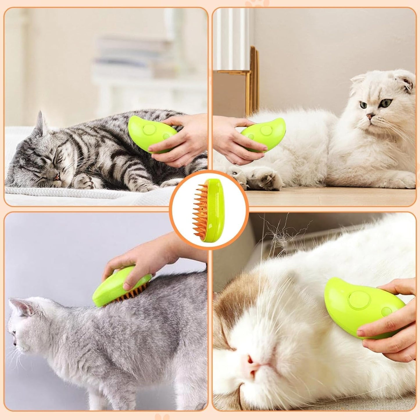 SKY-TOUCH 3 In1 Cat Hair Steam Brush, Steamy Cat Brush for Shedding and Grooming, Self Cleaning Steam Cat Brush for Massage, Pet Hair Grooming Brush Comb for Cat Dog,Spray Comb Mist Brush