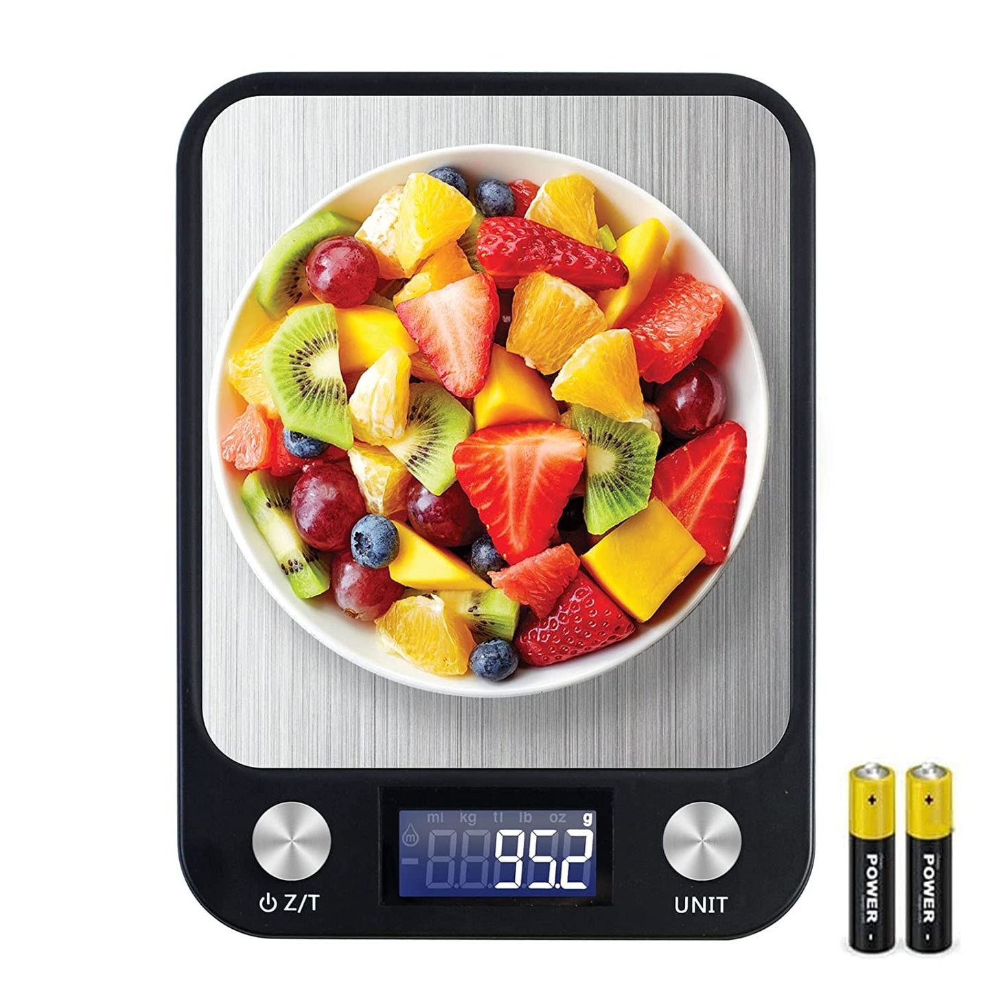 SKY-TOUCH Kitchen Scale, Multifunction Digital Food Scale for Baking, Cooking and Dieting, Kitchen Scale With LCD Display Stainless Steel Platform, Ultra Slim,Tare Function