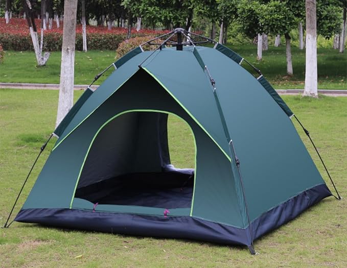 SKY-TOUCH Outdoor Camping Tent 3-4 Persons with Aluminium Mat, Automatic Pop Up Outdoor Beach Tent with Carrying Bag, Waterproof Tents for Hiking, Camping, Hiking,Traveling