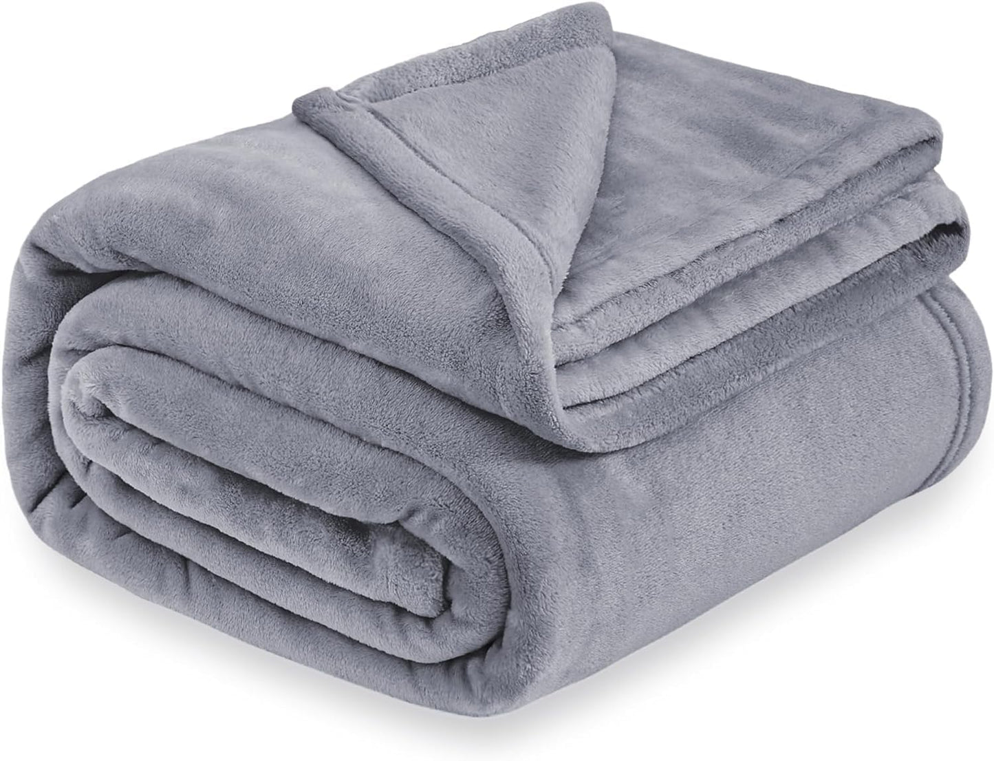 SKY-TOUCH Twin Fleece Blanket : 270GSM Super Soft Lightweight Bed Blanket Plush Fuzzy Cozy Luxury Microfiber Throw Blanket for Home Office Dorm Bed Sofa Chair Couch Travel Camping (Grey)