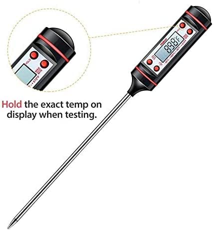 SKY-TOUCH Sincher Meat Thermometer, Cooking Thermometer with Instant Read, LCD Screen, Hold Function for Kitchen Food Smoker Grill BBQ Meat Candy Milk Water