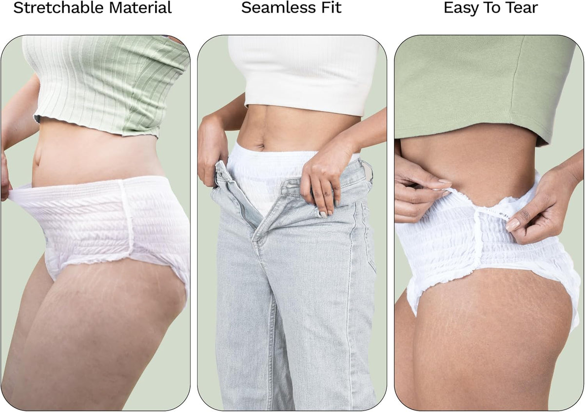 SKY-TOUCH 10PCS Night Period Panty for Women M-L,Ultra Absorbent Disposable Overnight Panties, 360° Leak Proof Period Panties Breathable Comfortable, Suitable Weight 40–64 kg