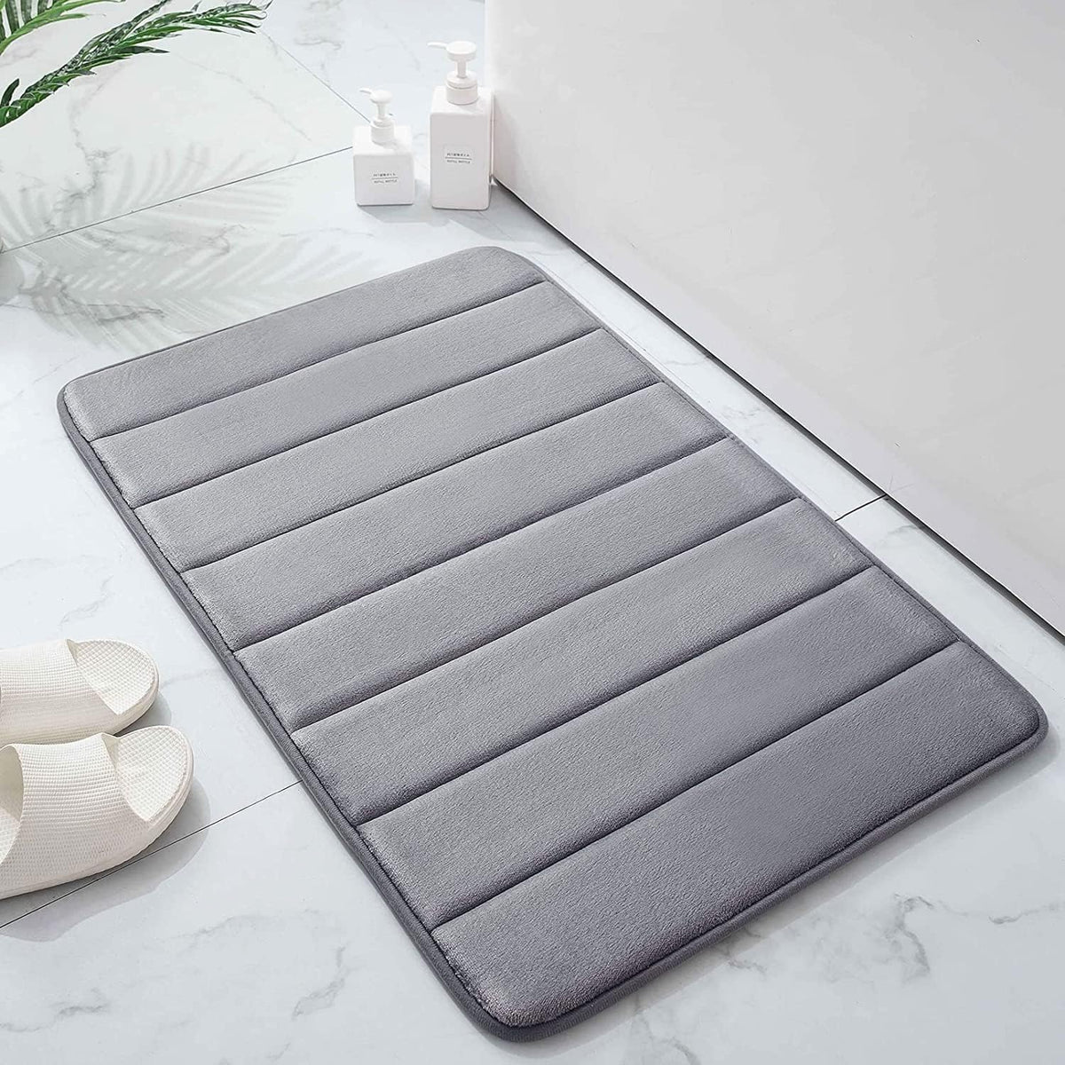 SKY-TOUCH Bath Mat 2 Pack, 50x80cm Memory Foam Bathroom Mat Non Slip,Soft & Comfortable Bath Mat With Highly Absorbent Home Mat for Shower, Tub and Floor