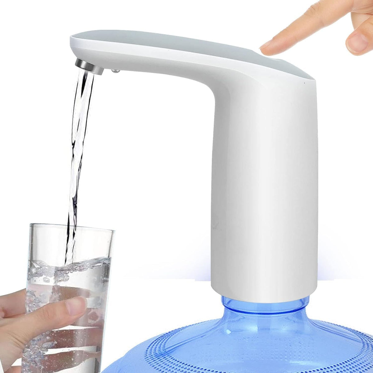 SKY-TOUCH Drinking Water Bottle Pump: Portable Water Bottle Dispenser with LED Night Lights 2-5 Gallon Bottle Automatic Water Pump with Touching Switch and USB Electric Charging for Outdoors Indoors