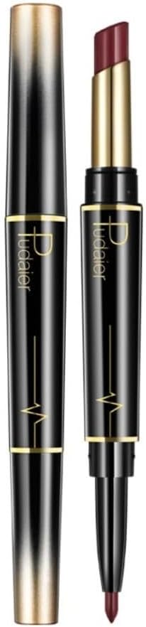 SKY-TOUCH Double Head Matte Lipstick + Lip Liner Pen Set 2 in 1 One Step Lips Makeup Waterproof Long Lasting Nude Velvet Pen, One Size 10#