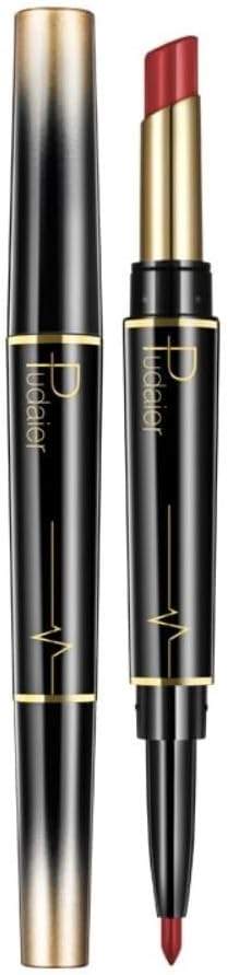 SKY-TOUCH Double Head Matte Lipstick + Lip Liner Pen Set 2 in 1 One Step Lips Makeup Waterproof Long Lasting Nude Velvet Pen, One Size 13#
