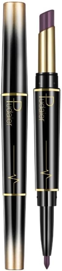 SKY-TOUCH Double Head Matte Lipstick + Lip Liner Pen Set 2 in 1 One Step Lips Makeup Waterproof Long Lasting Nude Velvet Pen, One Size 09#