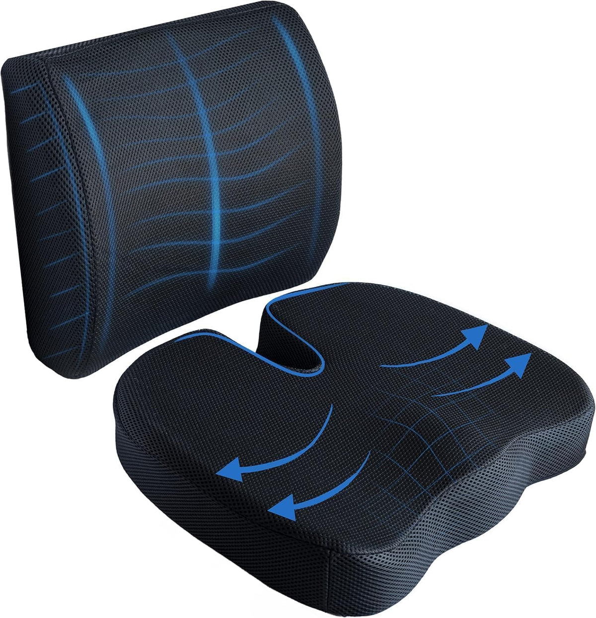 SKY-TOUCH Seat Cushion and Lumbar Support Pillow for Office Desk Chair Back Support Cushion Office Chair Seat Cushion & Back Pillow for Sitting lumbar support Suitable for Home,Office,Wheelchair