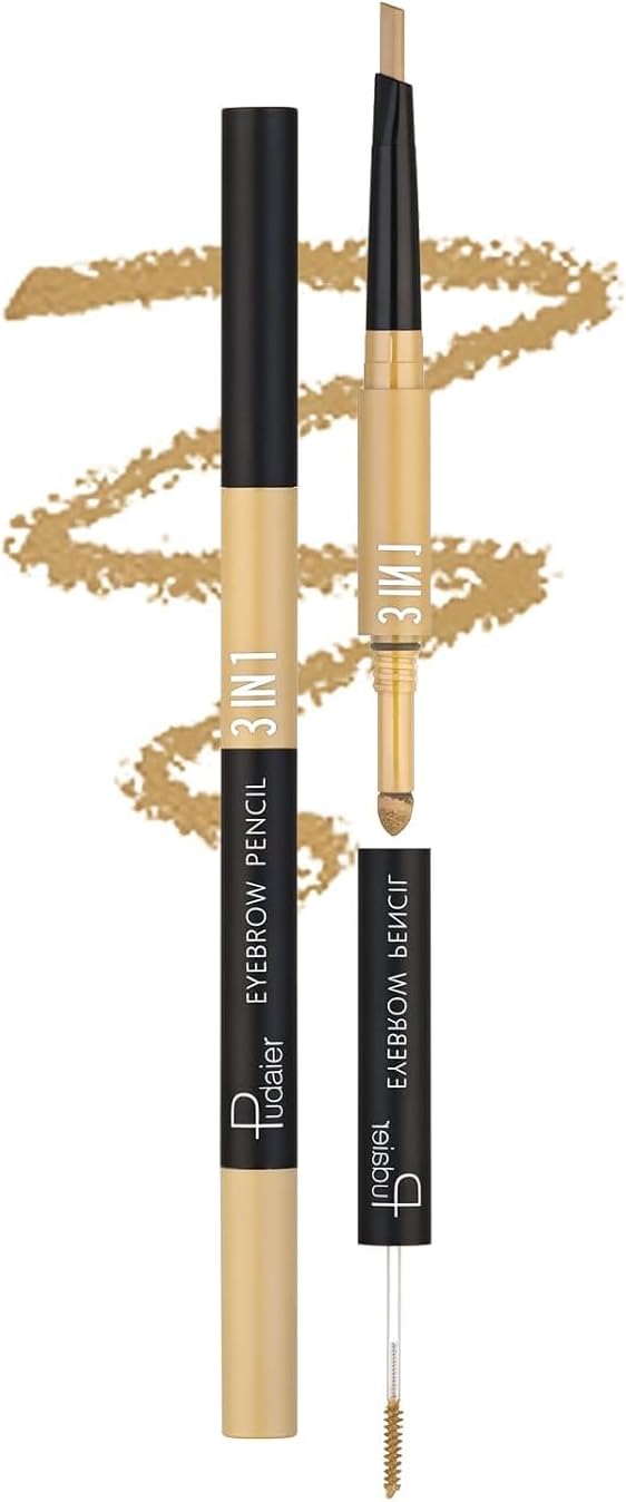SKY-TOUCH 3 in 1 Eyebrow Pencil, Eyebrow Pencil Eyebrow Powder Eyebrow Cream Set WaterProof Last Longer (#01)