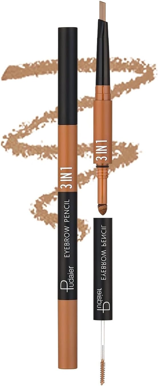 SKY-TOUCH 3 in 1 Eyebrow Pencil, Eyebrow Pencil Eyebrow Powder Eyebrow Cream Set WaterProof Last Longer (#06)