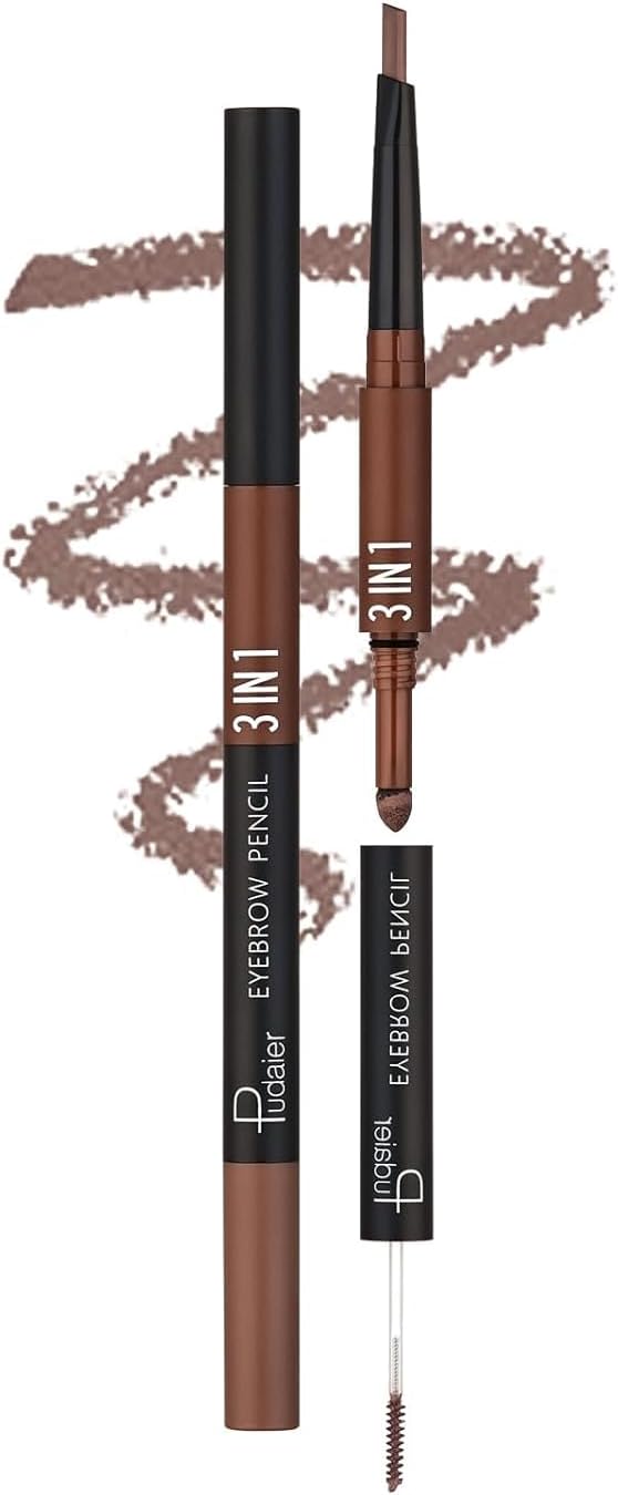 SKY-TOUCH 3 in 1 Eyebrow Pencil, Eyebrow Pencil Eyebrow Powder Eyebrow Cream Set WaterProof Last Longer (#04)