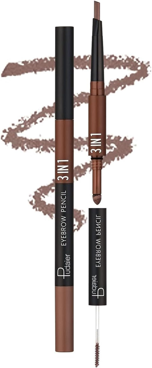 SKY-TOUCH 3 in 1 Eyebrow Pencil, Eyebrow Pencil Eyebrow Powder Eyebrow Cream Set WaterProof Last Longer (#04)