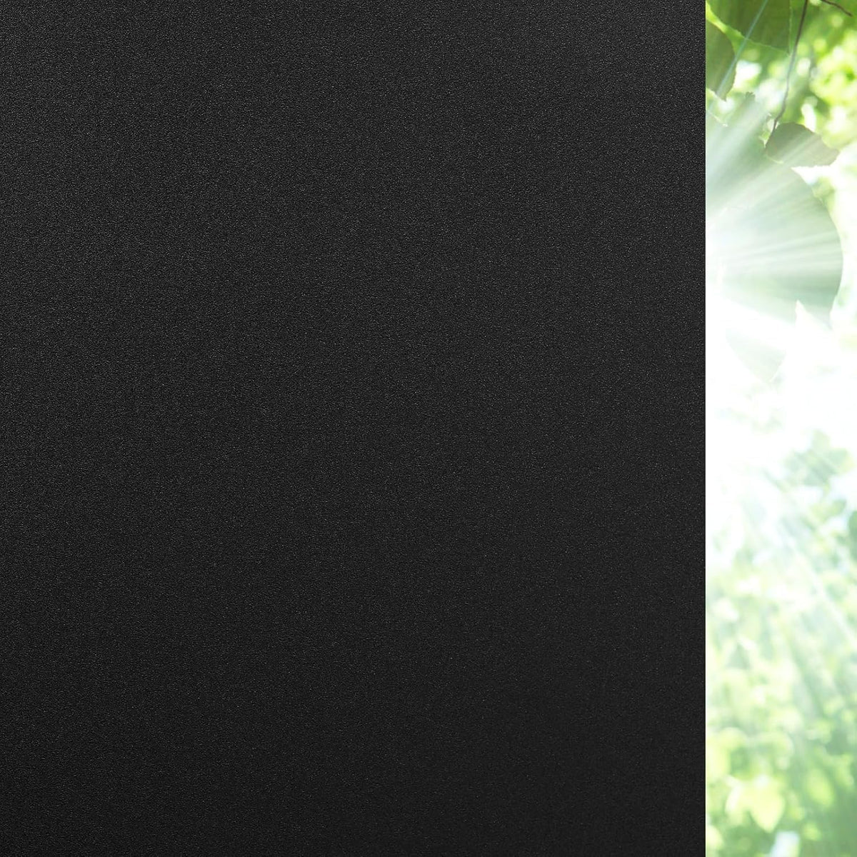 SKY-TOUCH Frosted Window Film : Removable Static Cling One Way Privacy Window Film Sun Blocking Heat Control Anti UV Peep-Proof for Home Office Bathroom Glass Door Window (90 * 260 cm Black)