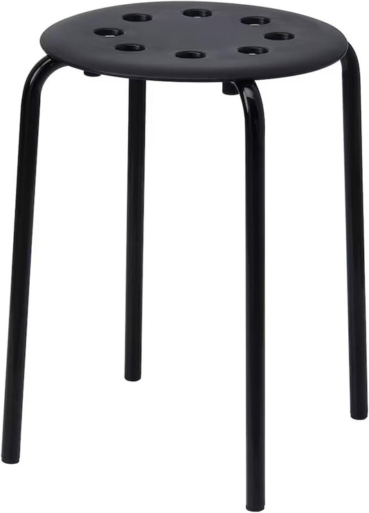 SKY-TOUCH Stackable Marius Stool Chairs, Durable Plastic & Steel, Lightweight, Space-Saving, Anti-Slip Legs, Holds Up to 80kg, Ideal for Indoor/Outdoor Use–Home,Office,Bar,School,Lab