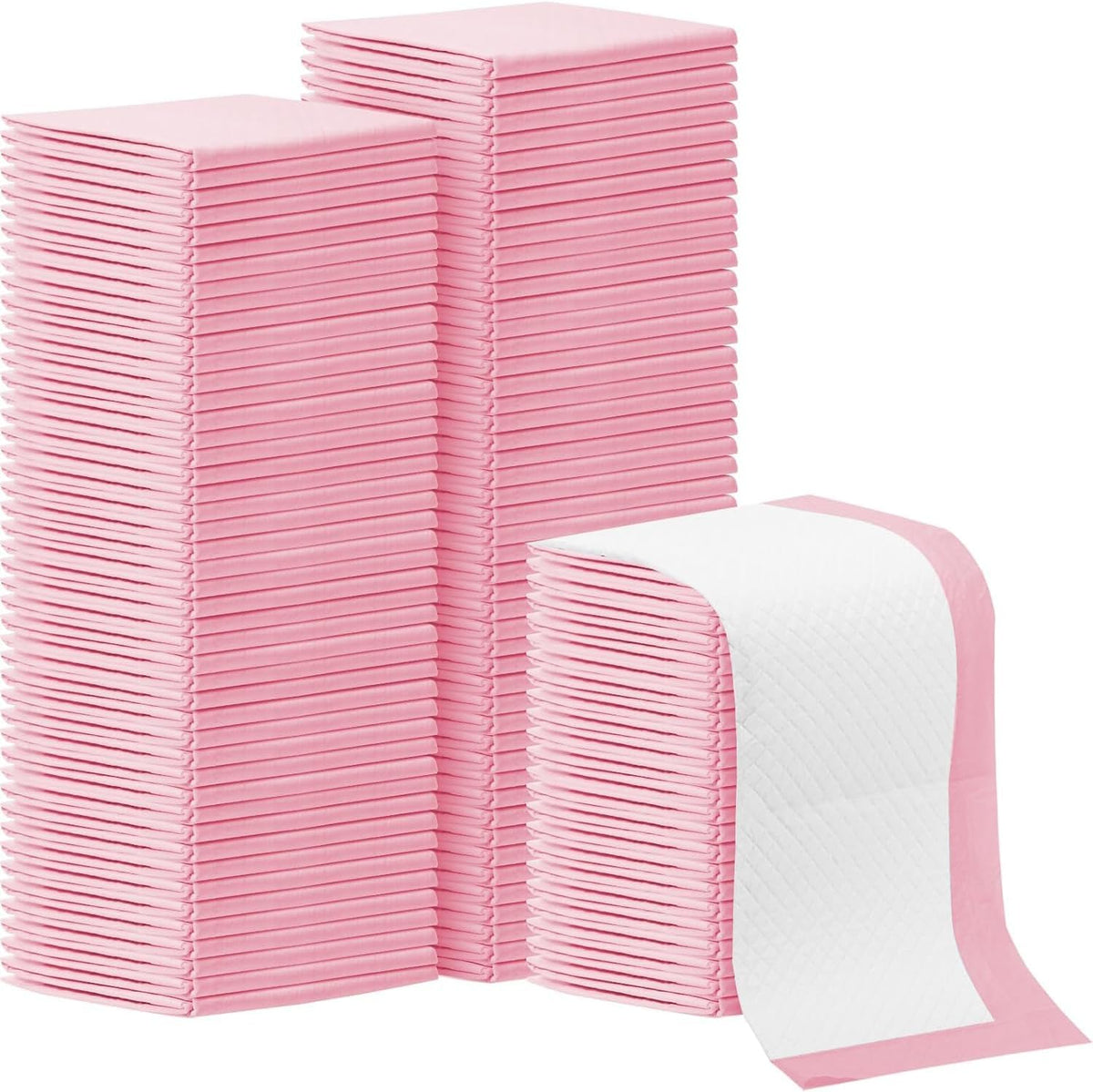 SKY-TOUCH 40 Pieces Baby Disposable Changing Mats,Waterproof Baby Changing Pads, 60x60 cm, Highly Absorbent Leakproof Changing Pad Baby, Ultra soft Diaper Changing Mat Underpads for Baby Pink
