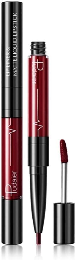 SKY-TOUCH Double-Headed Lip Liner Long Lasting Waterproof Lip Gloss Liquid Matte LipGlaze Non-Stick Cup(#14)