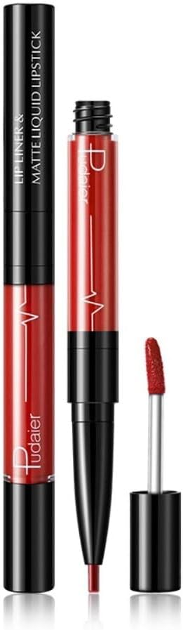 SKY-TOUCH Double-Headed Lip Liner Long Lasting Waterproof Lip Gloss Liquid Matte LipGlaze Non-Stick Cup(#13)