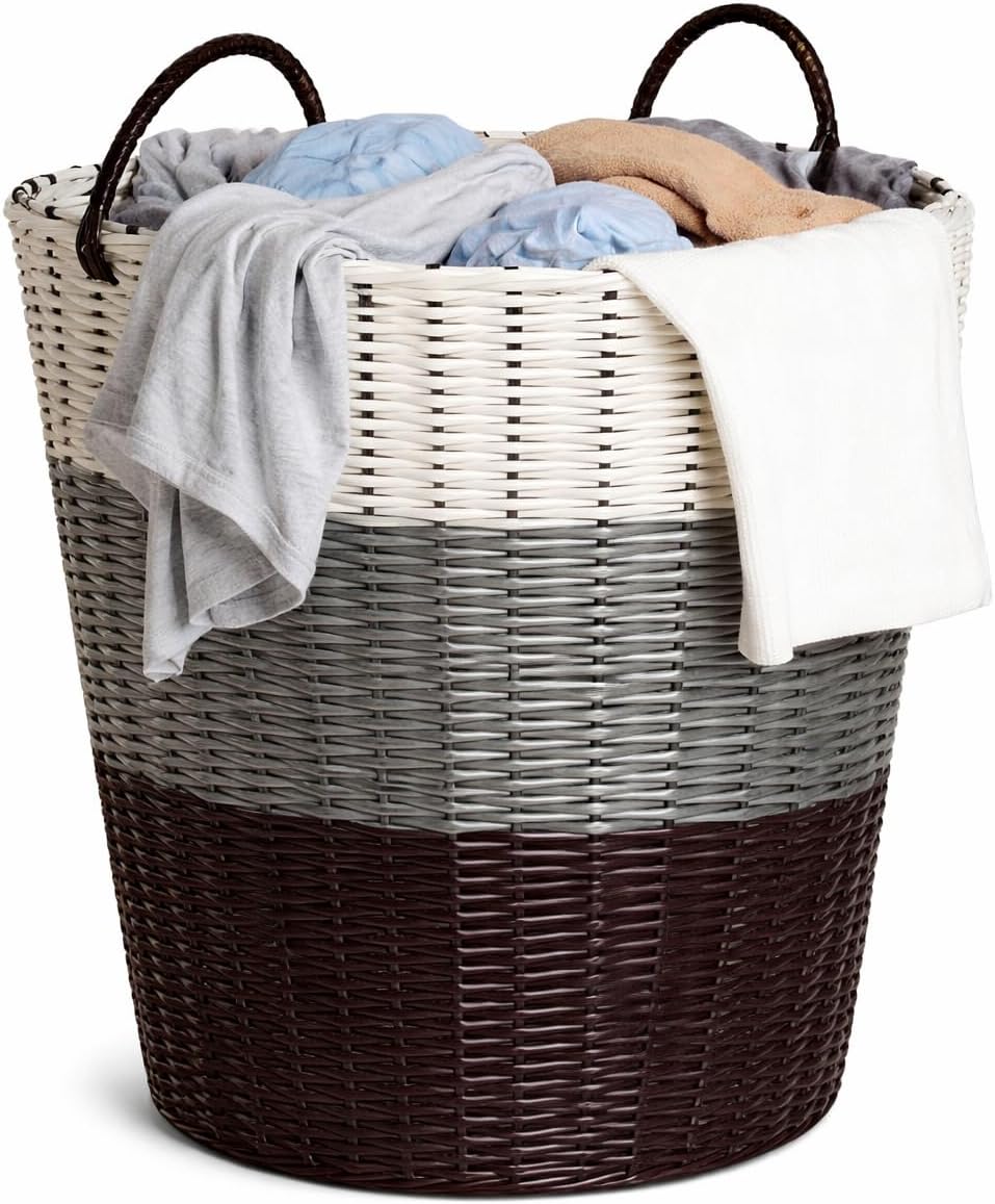 SKY-TOUCH Laundry Hamper Clothes Storage Basket with Handles Washing Bin Dirty Clothes Storage,for Bathroom Bedroom Closet, Household,Bathroom Laundry Basket,34 * 46 * 45cm,1 piece