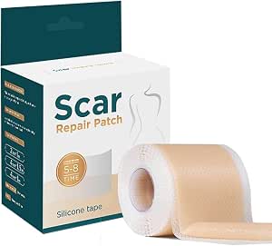 SKY-TOUCH Silicone Scar Sheets,Extra Long Scar Sheets for C-Section, Tummy Tuck, Keloid, and Surgical Scars - Reusable Medical Grade Silicone Scar Tape(4 x 150cm/2 Rolls)