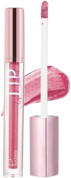 SKY-TOUCH Glitter Matte Lip Glaze – Creamy Velvet Liquid Lipstick with Shimmer Soft Mist Finish – Waterproof, Non-Stick Cup, Transfer-Resistant & Long-Lasting Lip Gloss, Choose from 12 Color (09)