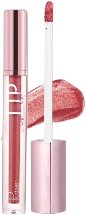 SKY-TOUCH Glitter Matte Lip Glaze – Creamy Velvet Liquid Lipstick with Shimmer Soft Mist Finish – Waterproof, Non-Stick Cup, Transfer-Resistant & Long-Lasting Lip Gloss, Choose from 12 Color (10)