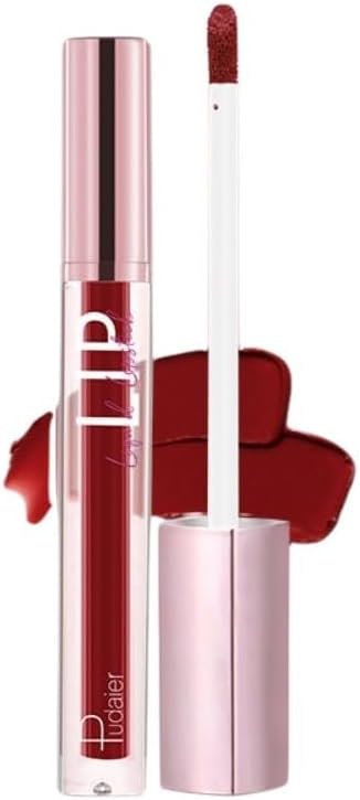SKY-TOUCH Glitter Matte Lip Glaze – Creamy Velvet Liquid Lipstick with Shimmer Soft Mist Finish – Waterproof, Non-Stick Cup, Transfer-Resistant & Long-Lasting Lip Gloss, Choose from 12 Color (05)