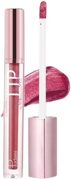 SKY-TOUCH Glitter Matte Lip Glaze – Creamy Velvet Liquid Lipstick with Shimmer Soft Mist Finish – Waterproof, Non-Stick Cup, Transfer-Resistant & Long-Lasting Lip Gloss, Choose from 12 Color (08)
