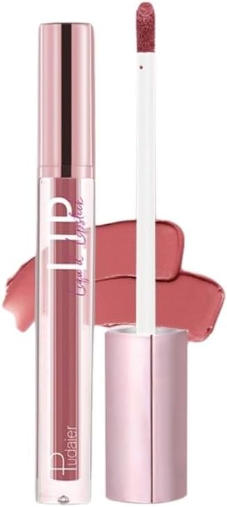 SKY-TOUCH Glitter Matte Lip Glaze – Creamy Velvet Liquid Lipstick with Shimmer Soft Mist Finish – Waterproof, Non-Stick Cup, Transfer-Resistant & Long-Lasting Lip Gloss, Choose from 12 Color (03)