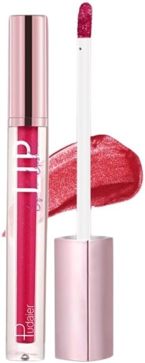 SKY-TOUCH Glitter Matte Lip Glaze – Creamy Velvet Liquid Lipstick with Shimmer Soft Mist Finish – Waterproof, Non-Stick Cup, Transfer-Resistant & Long-Lasting Lip Gloss, Choose from 12 Color (12)