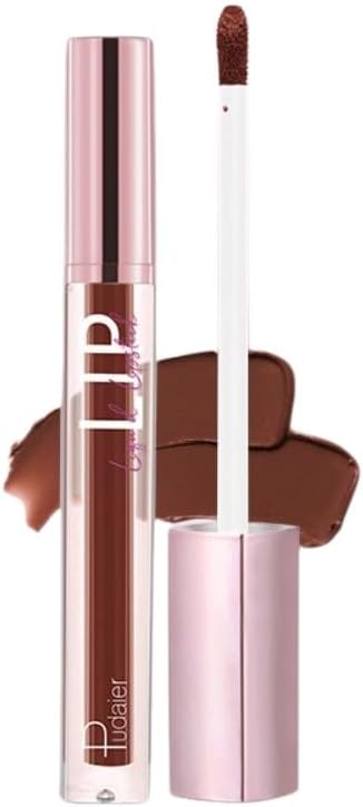 SKY-TOUCH Glitter Matte Lip Glaze – Creamy Velvet Liquid Lipstick with Shimmer Soft Mist Finish – Waterproof, Non-Stick Cup, Transfer-Resistant & Long-Lasting Lip Gloss, Choose from 12 Color (04)