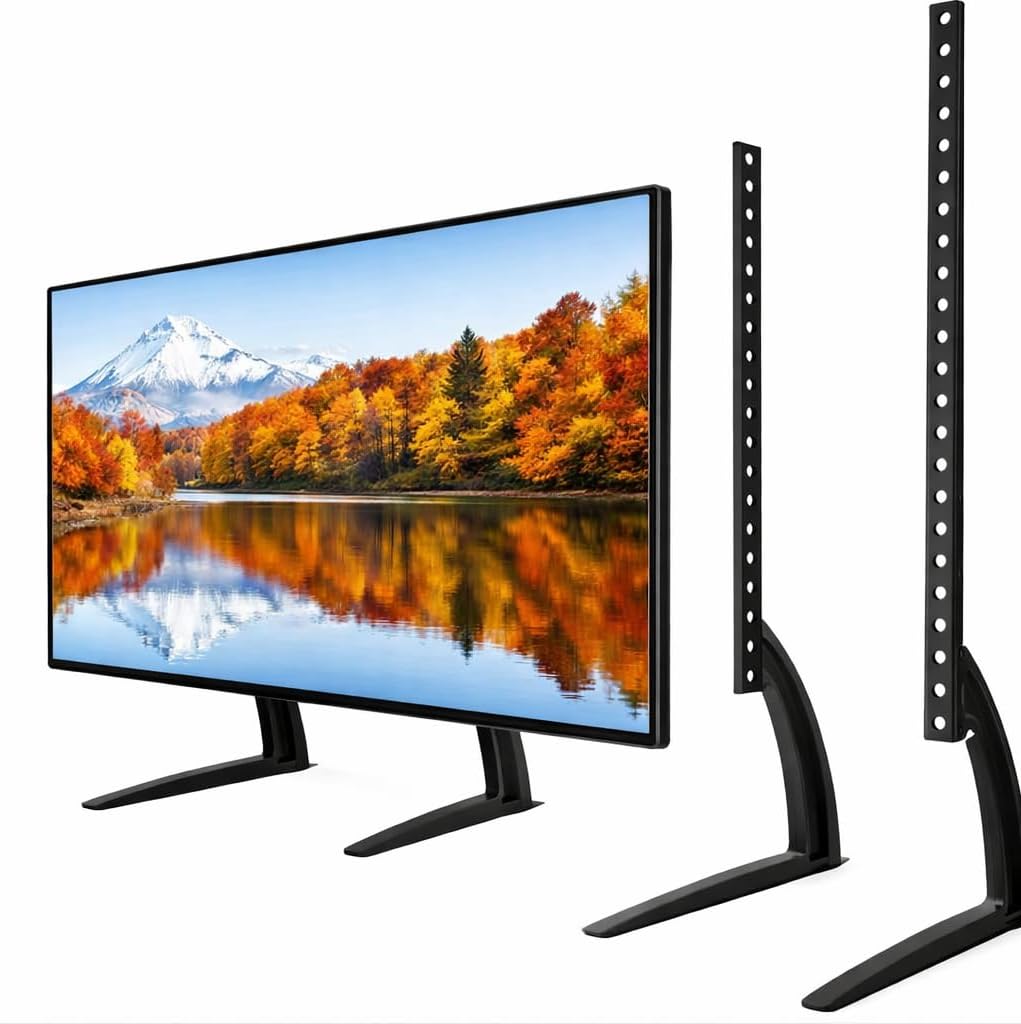 SKY-TOUCH Universal Table Top TV Stand for 32 to 75 inch LCD LED Flat Screen, Height Adjustable TV Legs, Max VESA 800x500mm,Holds up to 35KG, for LCD LED Flat/Curved Screen TVs