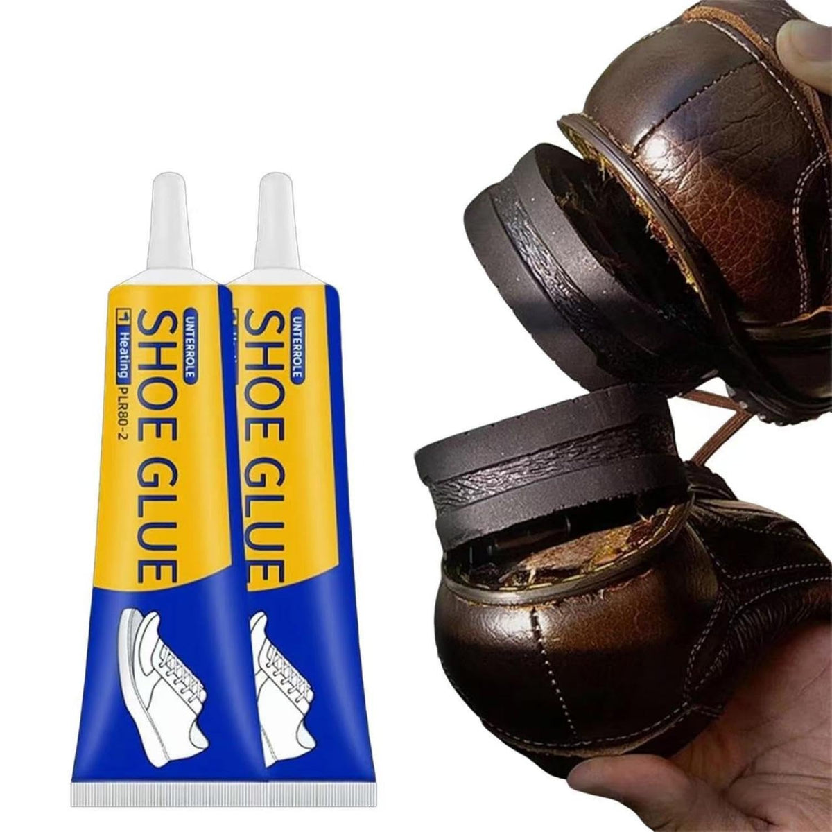 SKY-TOUCH 2PCS Shoe & Leather Glue - Super Strong Waterproof, Fast-Drying Transparent Adhesive, 60ML, Wear-Resistant for Canvas, Leather, Soles & Sports Shoes, with Precision Tip for Repair & Sealing