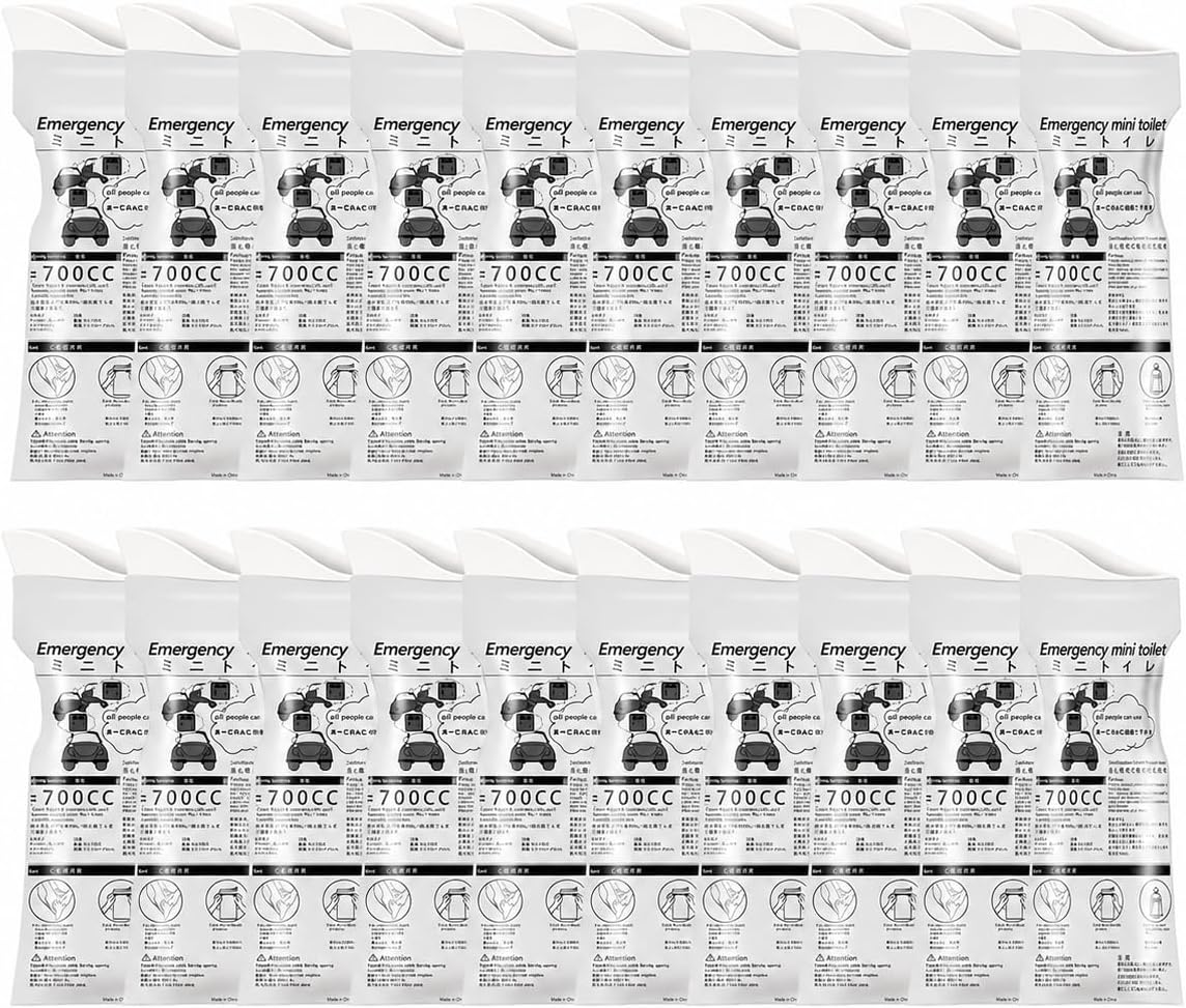 SKY-TOUCH 20 Pack Disposable Urinal Bags 700ML, Portable Travel Pee Bags for Car Emergency, Camping & Traffic Jam, Leak Proof Urine Bags for Men & Women, Grey