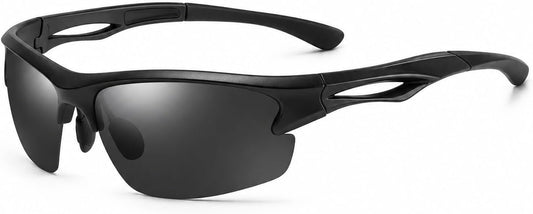 SKY-TOUCH Polarized Sports Sunglasses for Men and Women, TAC Lens Lightweight Wraparound Outdoor Sunglasses for Cycling, Running, Driving, Fishing and Hiking, Black