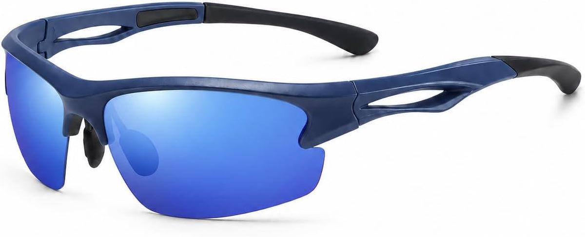 SKY-TOUCH Polarized Sports Sunglasses for Men and Women, TAC Lens Lightweight Wraparound Outdoor Sunglasses for Cycling, Running, Driving, Fishing and Hiking, Blue