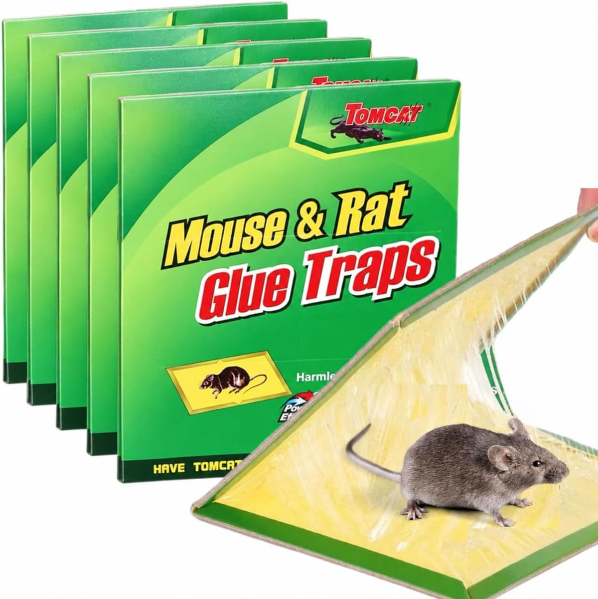 SKY-TOUCH 5pcs Mouse Glue Traps – Strong Adhesive Rodent Catcher, Powerful and Effective Mouse Sticky Boards for Home and Office Pest Control