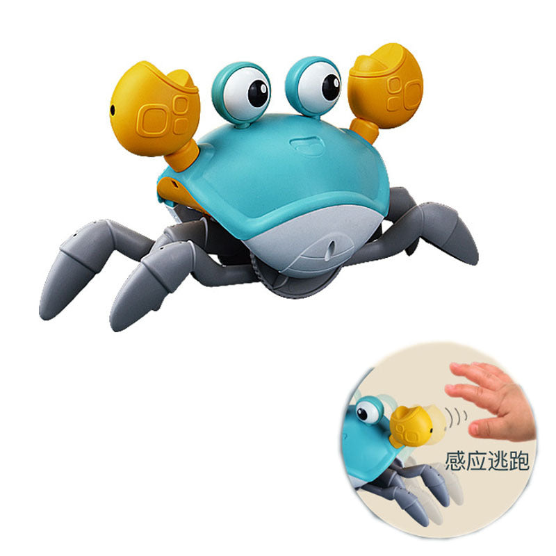 SKY-TOUCH Electric Runaway Crab£¬Crawling Crab Baby Toy with Music and LED Light Up£¬Toddler Interactive Learning Development Toy with Automatically Avoid Obstacles£¬For Babies, Toddlers and Kids