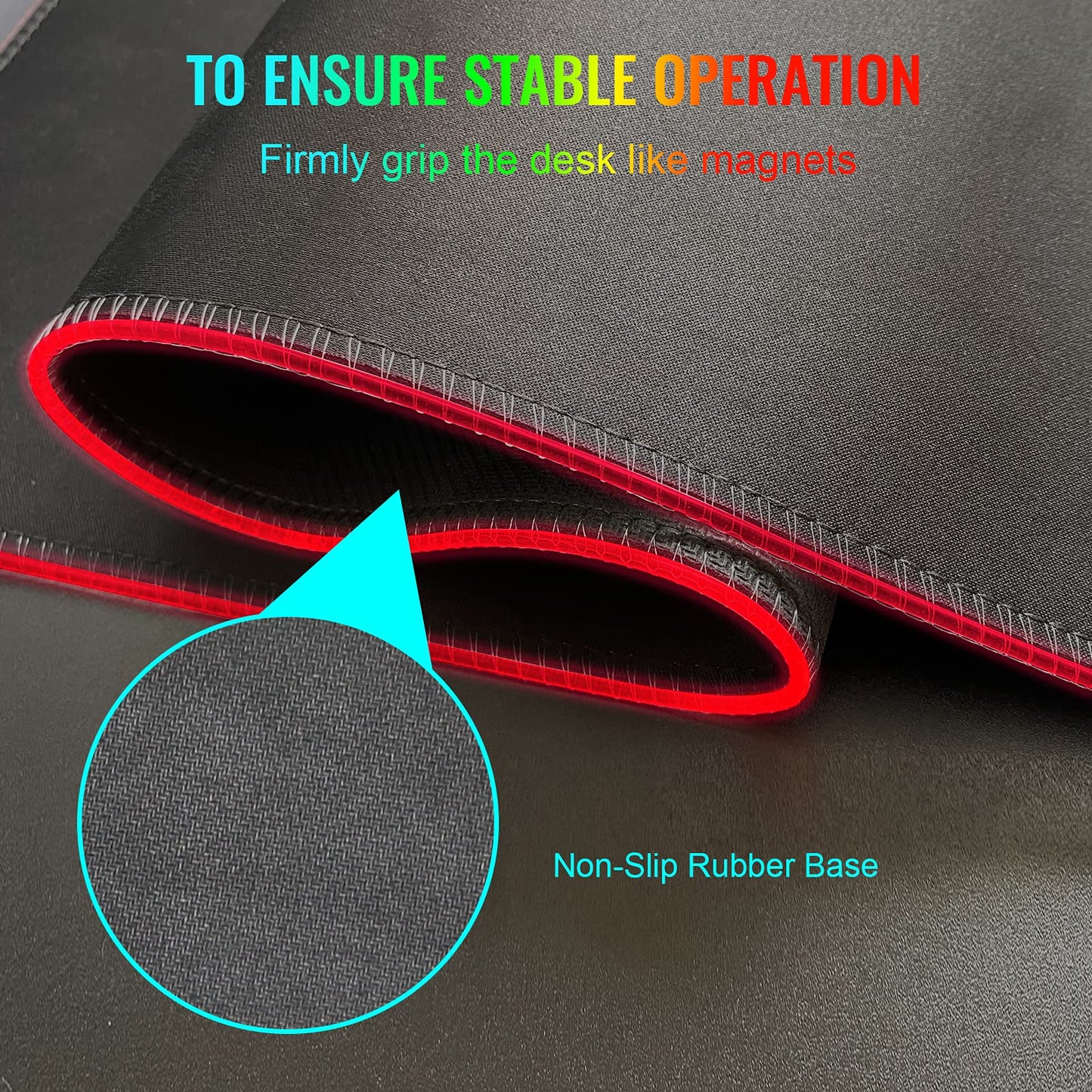 SKY-TOUCH Gaming Mouse Pad, RGB Mouse Pad Extra Large Soft Led Extended Mouse Pad (10 Lighting Modes), Anti-Slip Rubber Base Computer Keyboard Mat,800x300mm