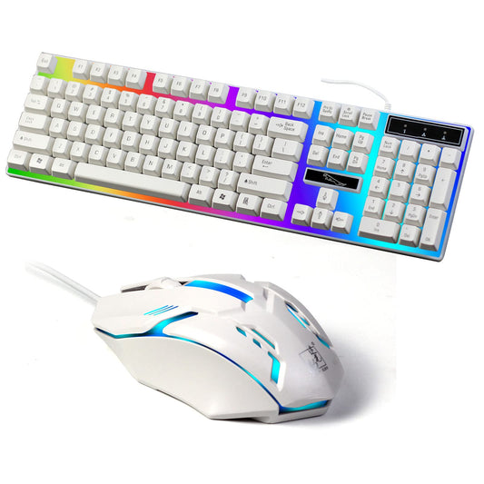 SKY-TOUCH Computer Gaming Keyboard and Mouse Combo, White