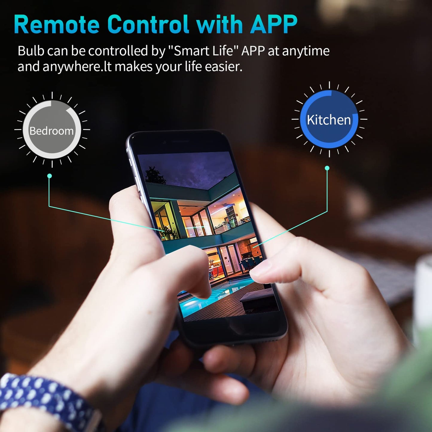 SKY-TOUCH 1 pcs Alexa WiFi Smart Led Bulb E27 Remote RGB Control Color,Multi Color Changing Dimmable Smart Wifi And Bluetooth Compatible Google Home Assistant,AC 190-24V,50/60HZ,10W,2700k-6500K