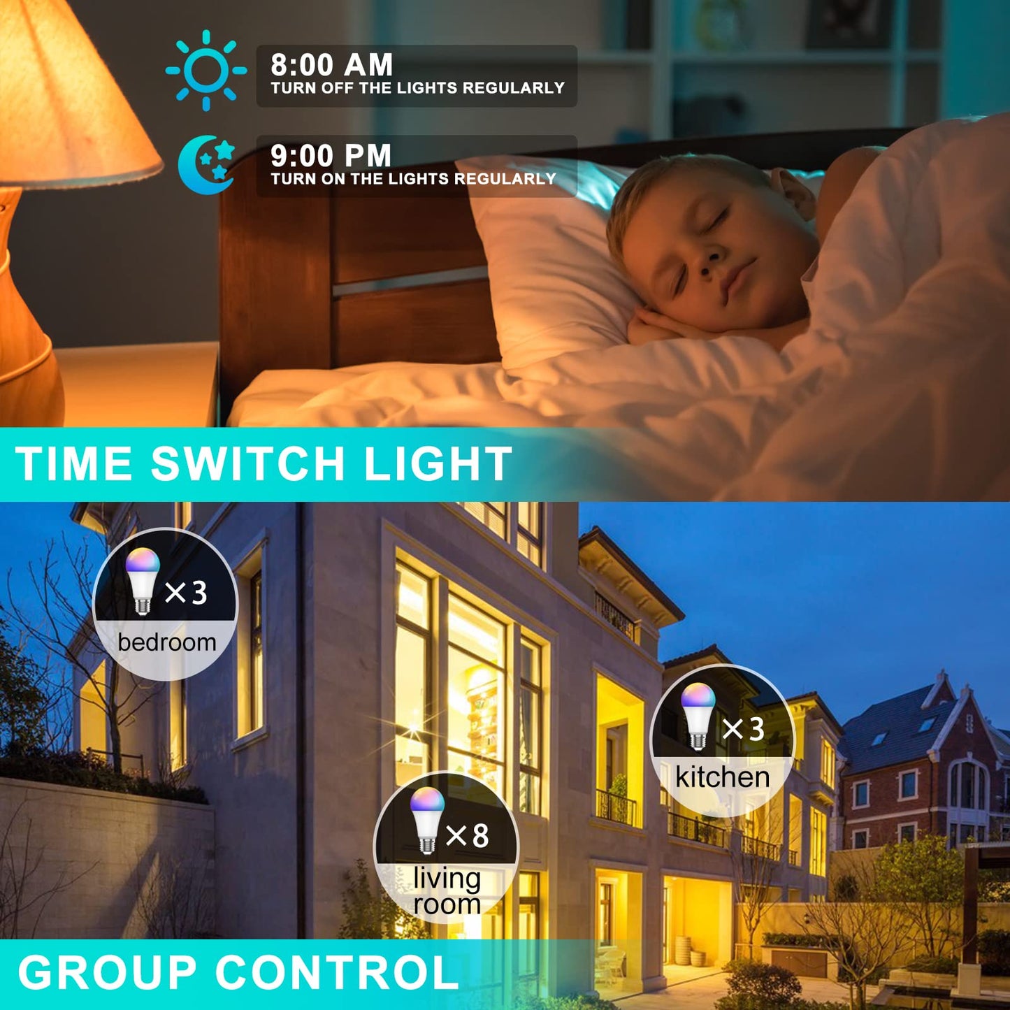 SKY-TOUCH 1 pcs Alexa WiFi Smart Led Bulb E27 Remote RGB Control Color,Multi Color Changing Dimmable Smart Wifi And Bluetooth Compatible Google Home Assistant,AC 190-24V,50/60HZ,10W,2700k-6500K