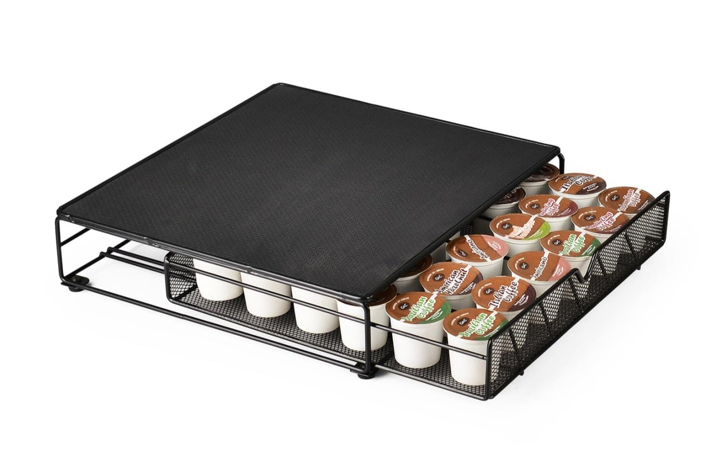 SKY-TOUCH Coffee Pod Drawer, 36 Pcs Coffee Capsule Holder Space-Saving Coffee Pods Kitchen Organizer
